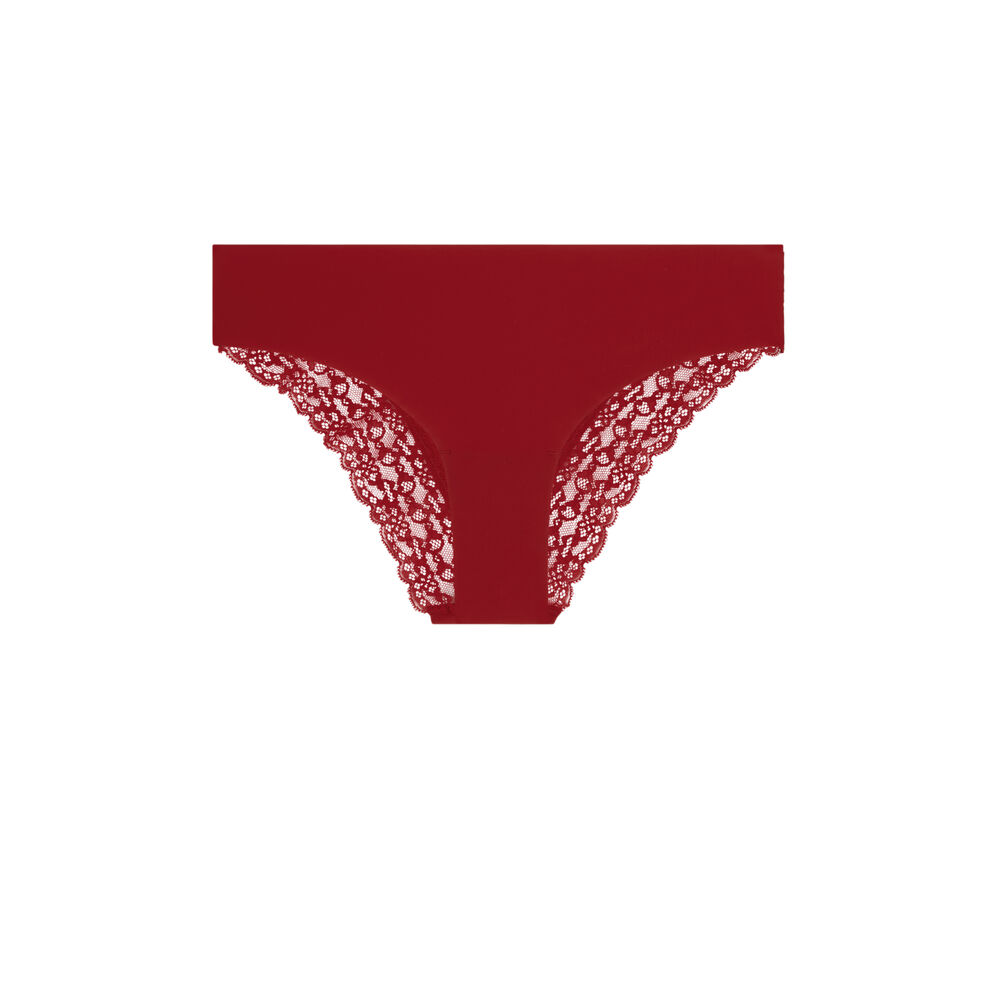 Braguita culotte lisa de microfibra - roja rojo.
