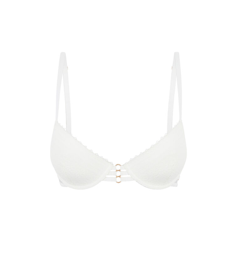 Sujetador push-up de encaje triasiz blanco.