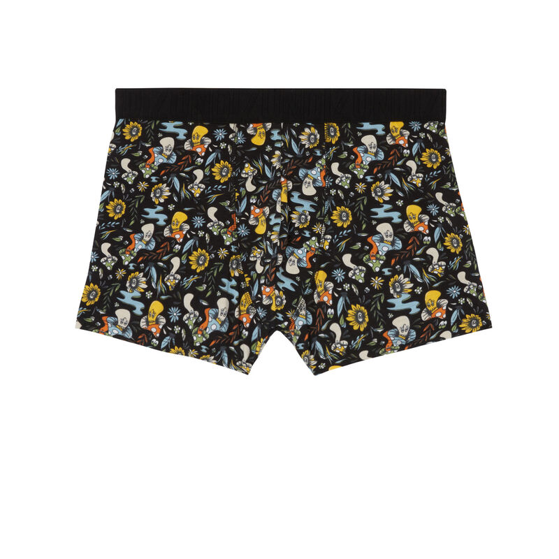 bóxer con motivos de flores y champiñones - negro bóxer con motivos de flores y champiñones - negro;