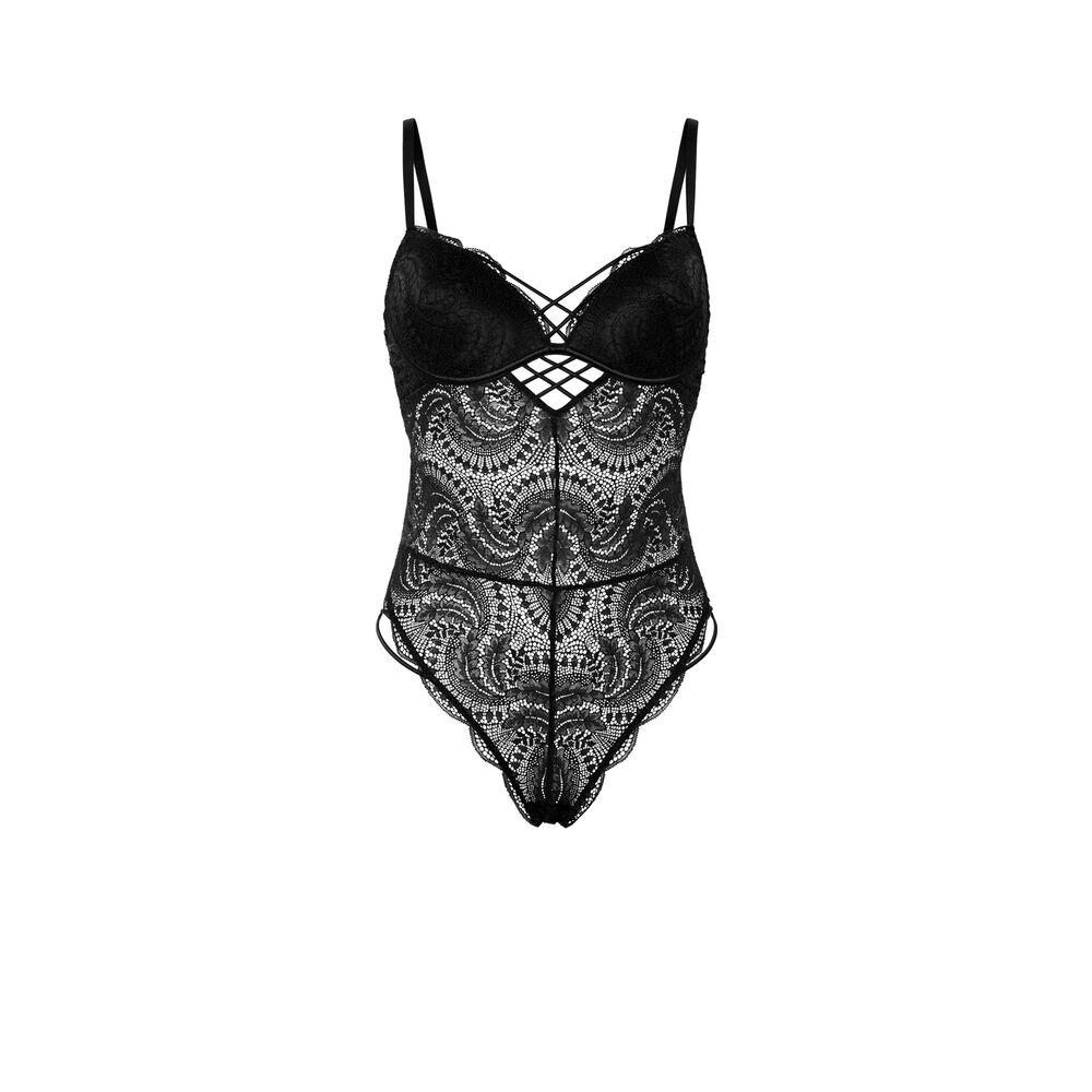 Body de encaje - negro negro.