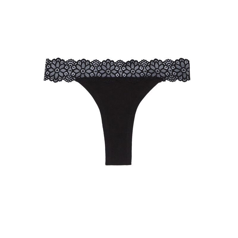 braguita brasileña con encaje elástico - negro braguita brasileña con encaje elástico - negro;