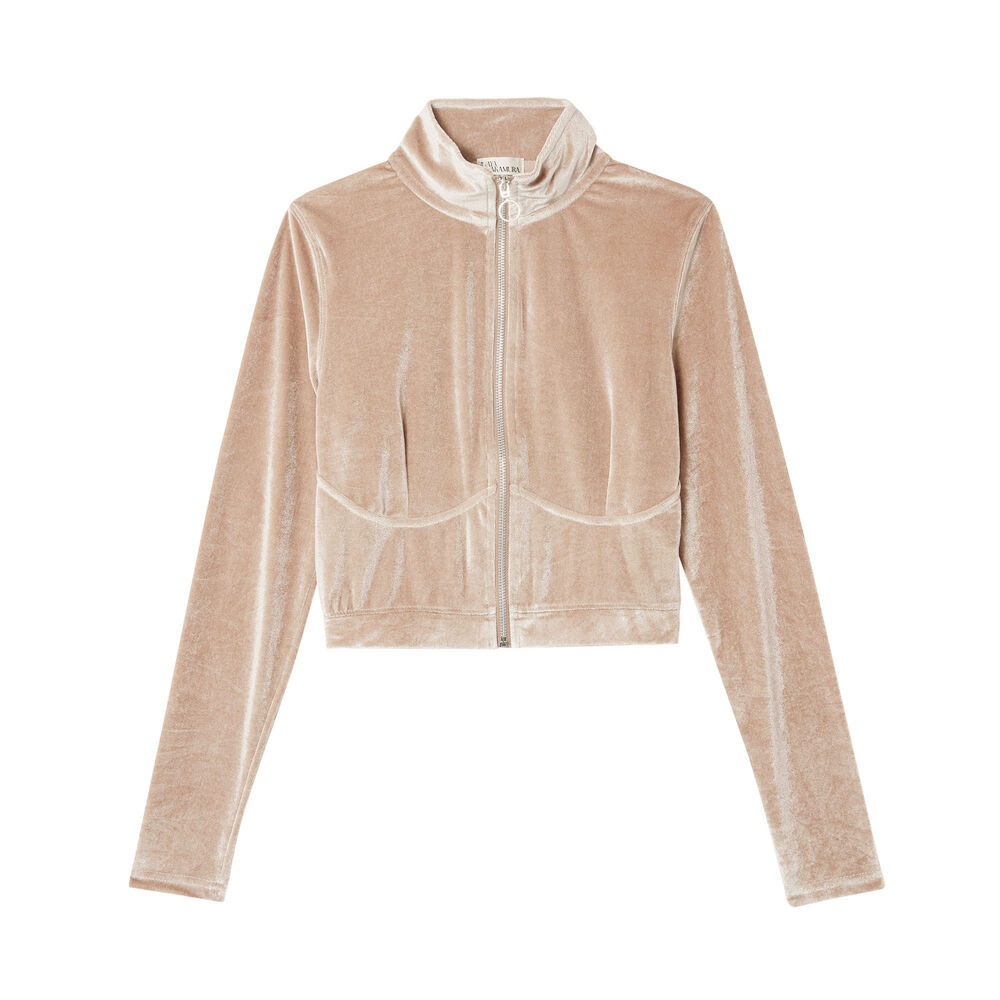 Chaqueta "bonita" aya x undiz de terciopelo - beige beige.