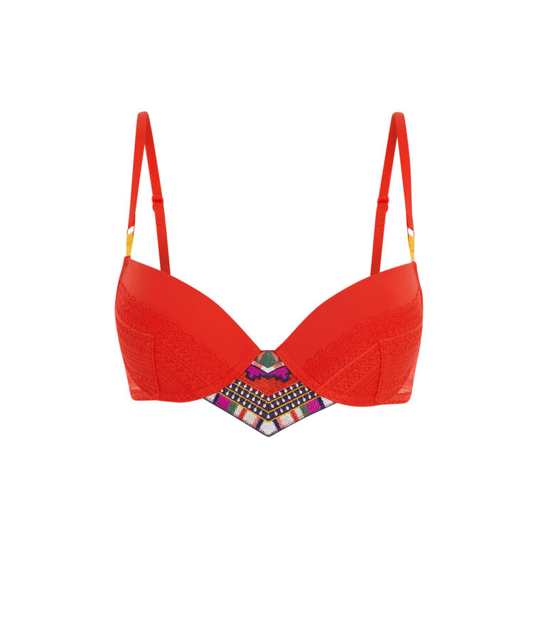 Sujetador rojo push-up valliz rojo.