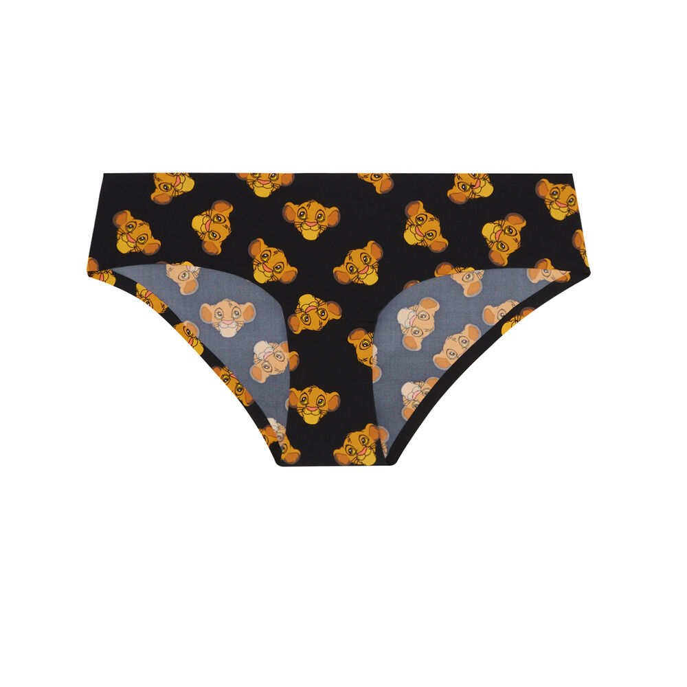 Braguita culotte con motivos de simba - negra negro.