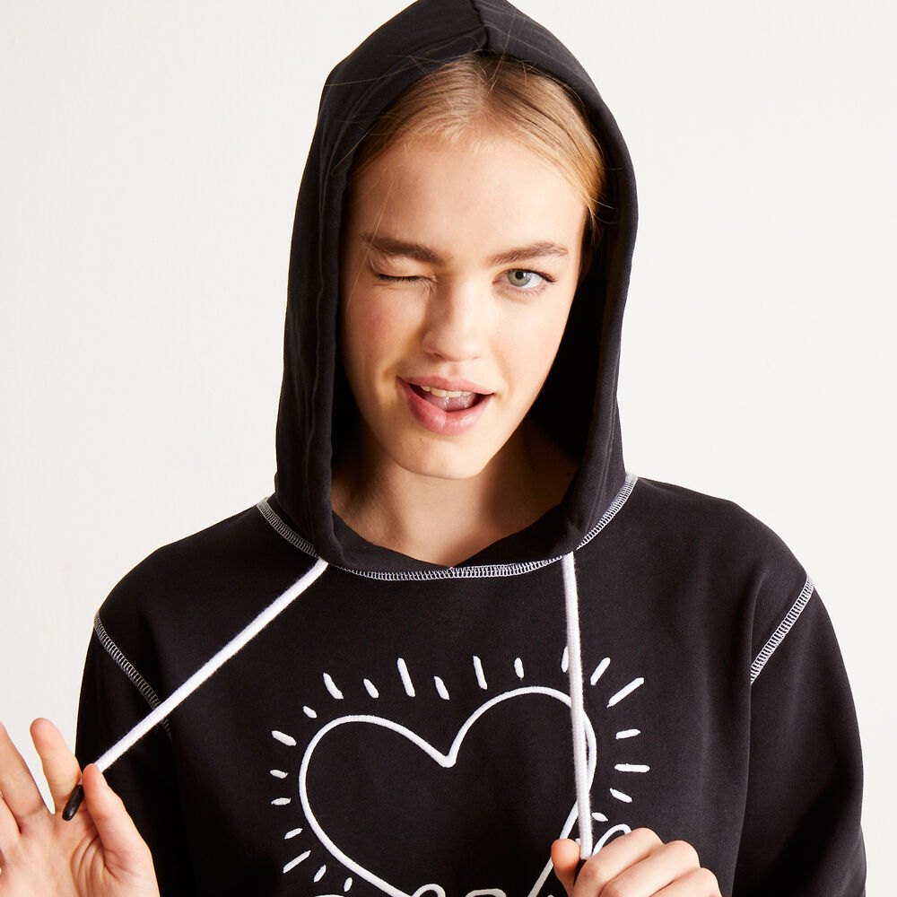 Sudadera con motivos de corazones keith haring - negro negro.