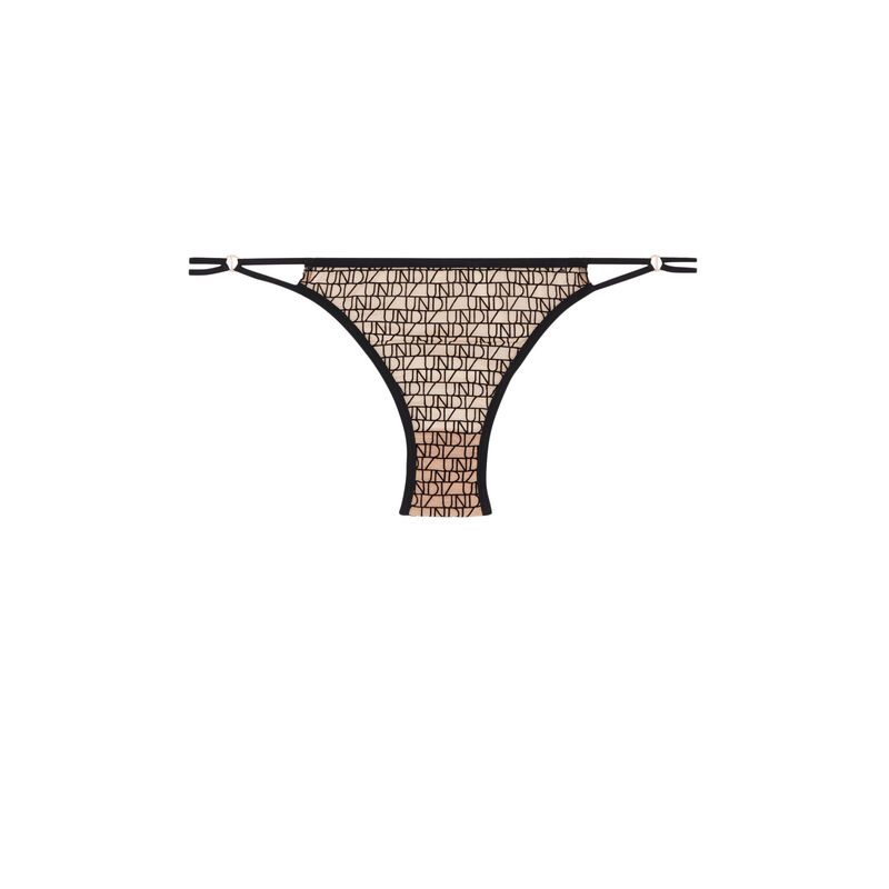 Braguita culotte de tul floqué eliziz beige.