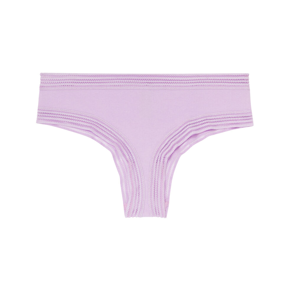 Braguita culotte con bordes de encaje - morado violeta.