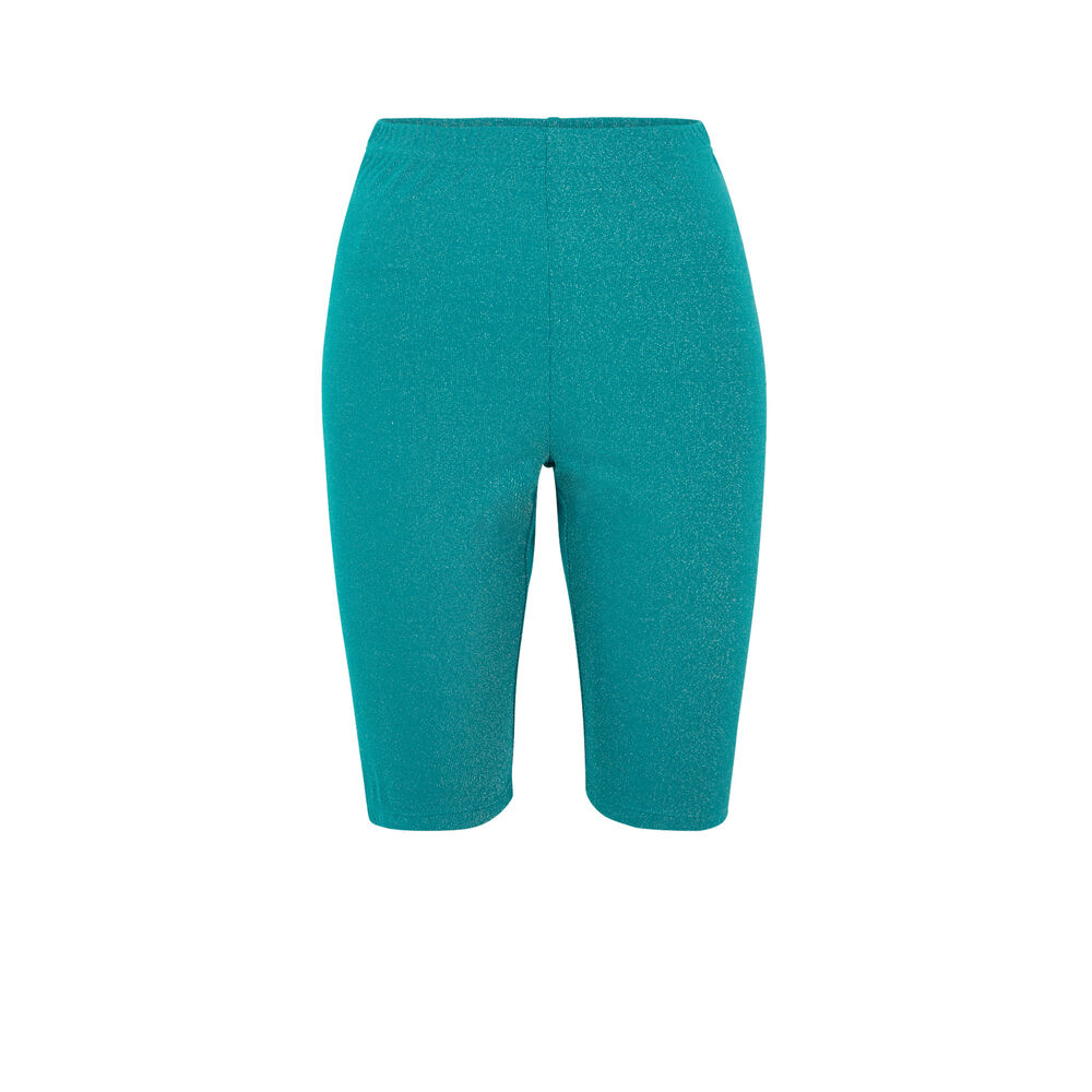 Mallas de ciclista con hilos metalizados - verde verde.