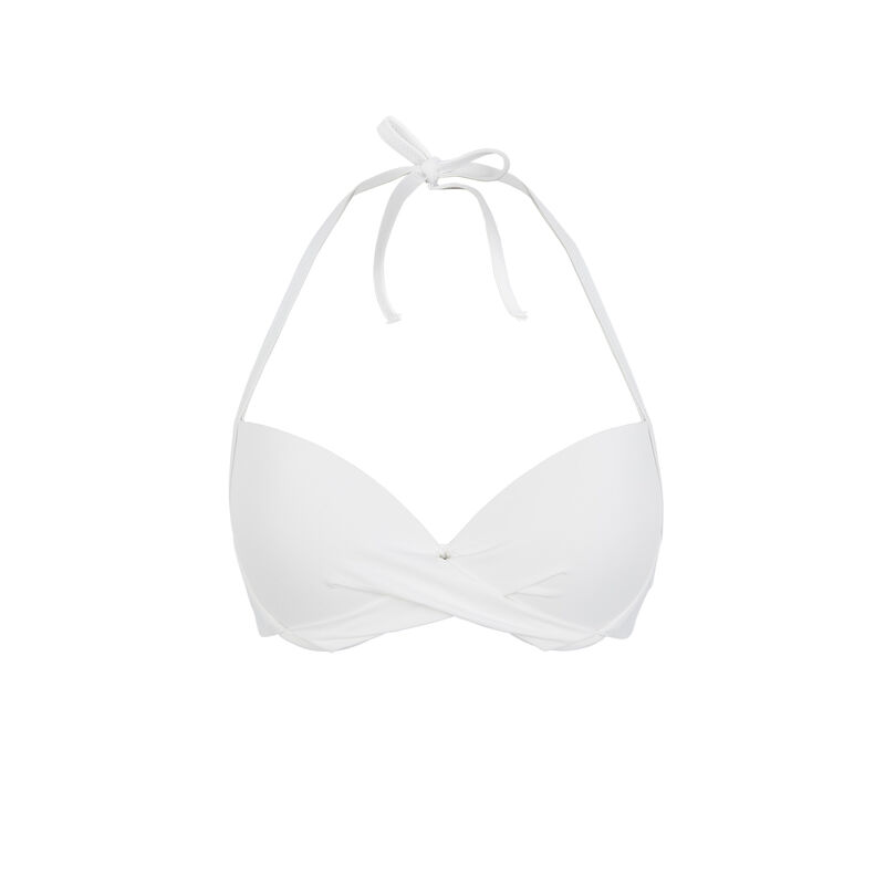 Top de bikini con push-up en blanco Twistiz Top de bikini con push-up en blanco Twistiz;
