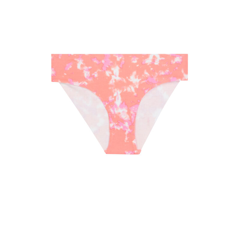 Braguita culotte con estampado tie and dye coral Braguita culotte con estampado tie and dye coral;