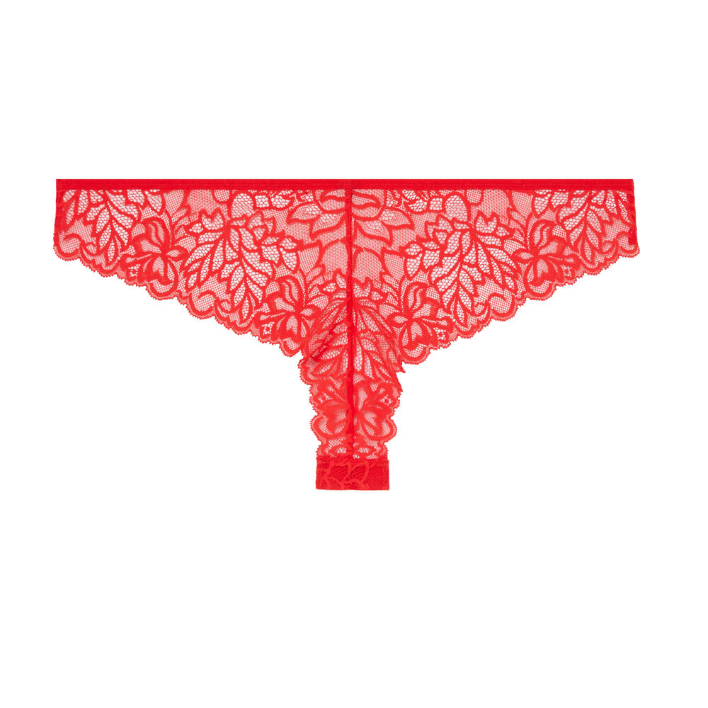 Braguita brasileña de encaje - roja rojo.
