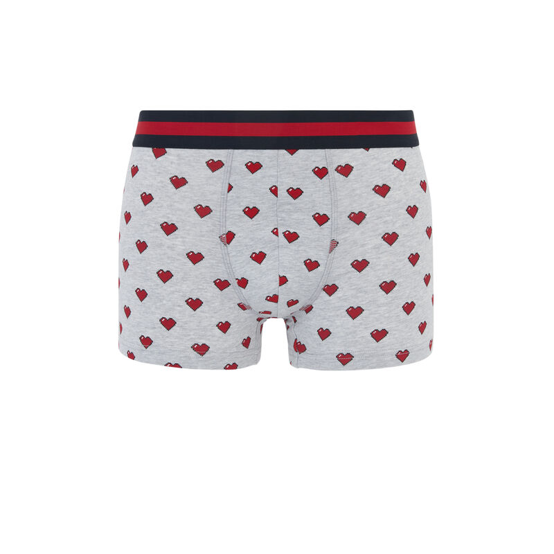 Bóxer de algodón con estampado de corazones grandegueuliz gris.