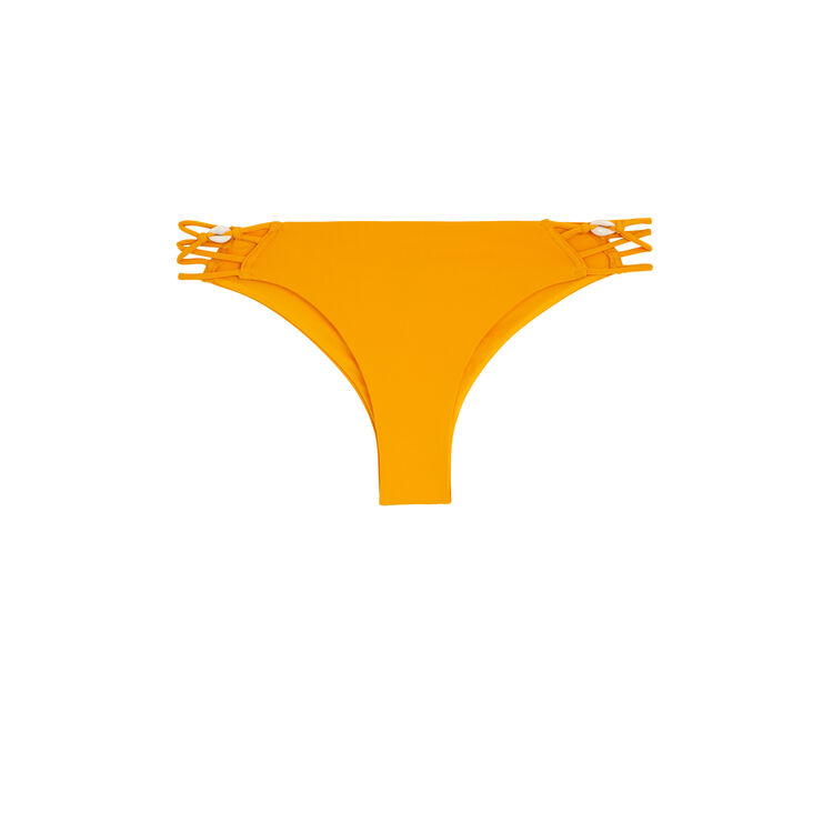 Parte de abajo de maillot de baño azafrán pachucaniz naranja.