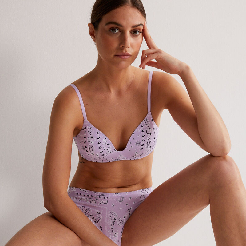 Braguita culotte con motivo de bandana - lila Braguita culotte con motivo de bandana - lila;