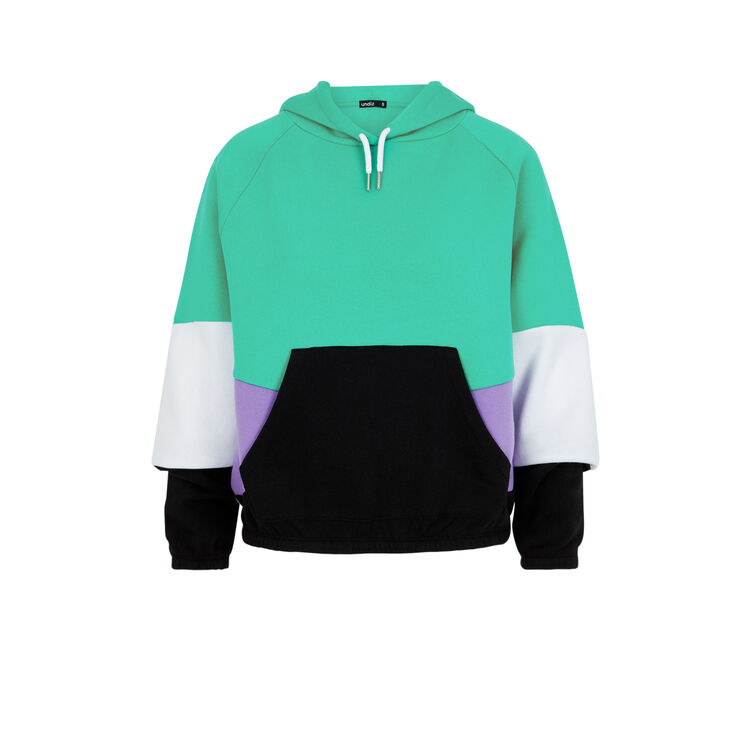 Sudadera de felpa con capucha offliniz verde esmeralda.