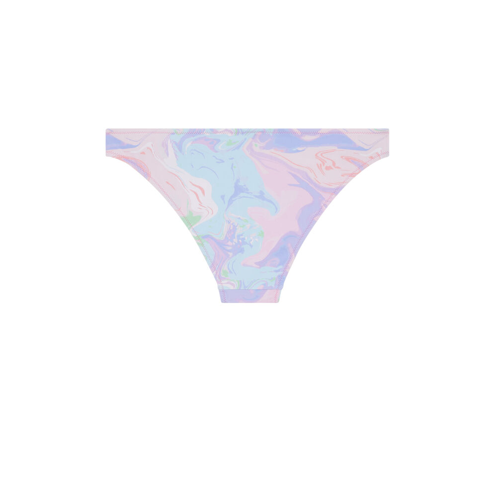 Parte de abajo de bikini braguita con estampado mármol - violeta morado.