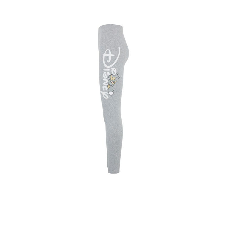 Leggings de punto con estampado de tambor panpaniz gris.