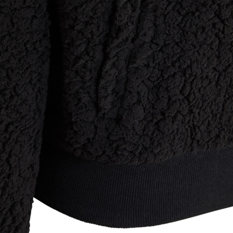 Chaqueta con cremallera de polar sherpaliz negro.