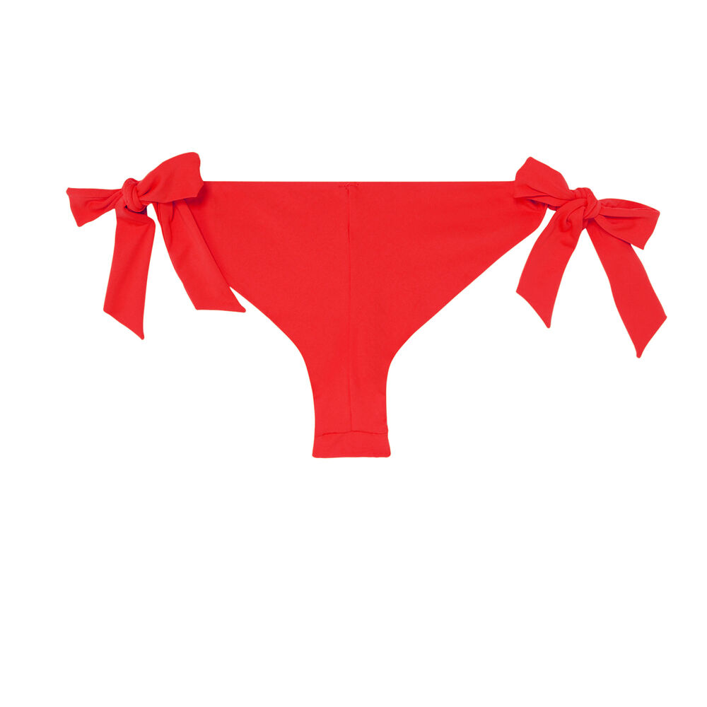 Parte de abajo de bikini tanga a anudar - rojo rojo.