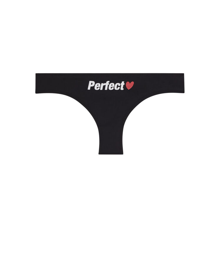 Braguita culotte de micro con mensaje engcoeurloviz negro.