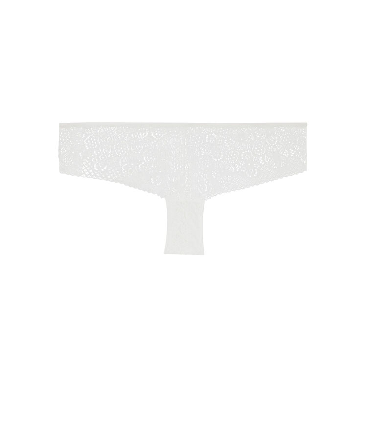 Braguita culotte de encaje con detalle de bisutería ethnobiz blanco.