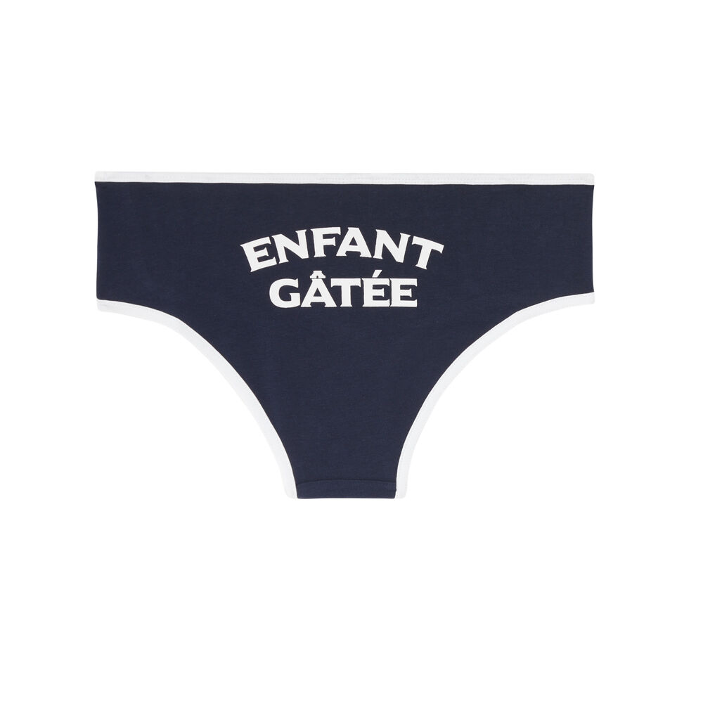 Braguita culotte con mensaje "enfant gâtée" - azul azul.