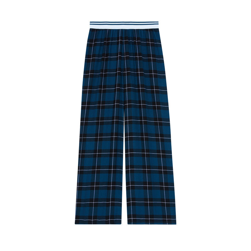 pantalón a cuadros - azul pantalón a cuadros - azul;
