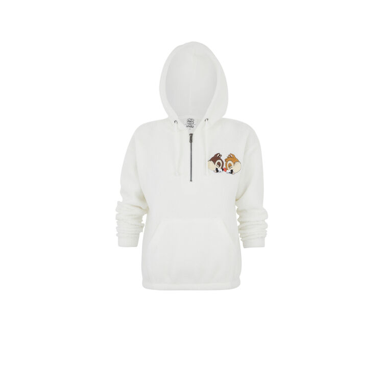 Sudadera polar con cremallera cutictiz crudo.