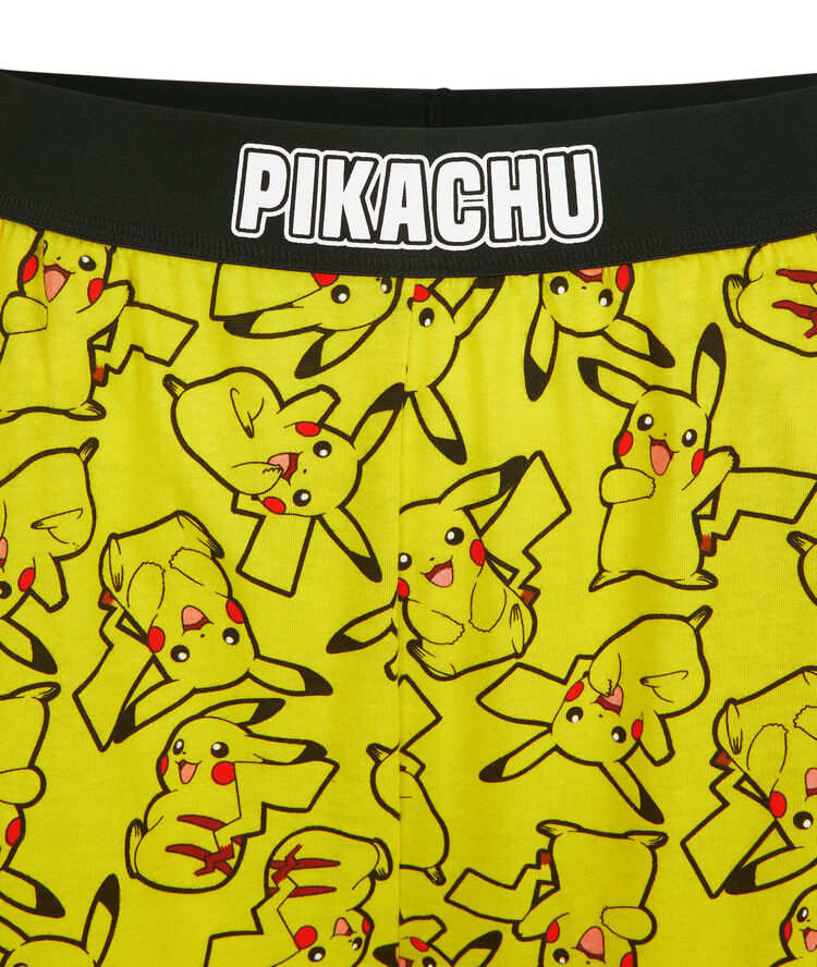 Pantalón de punto con estampado pikachu pikaballiz amarillo.