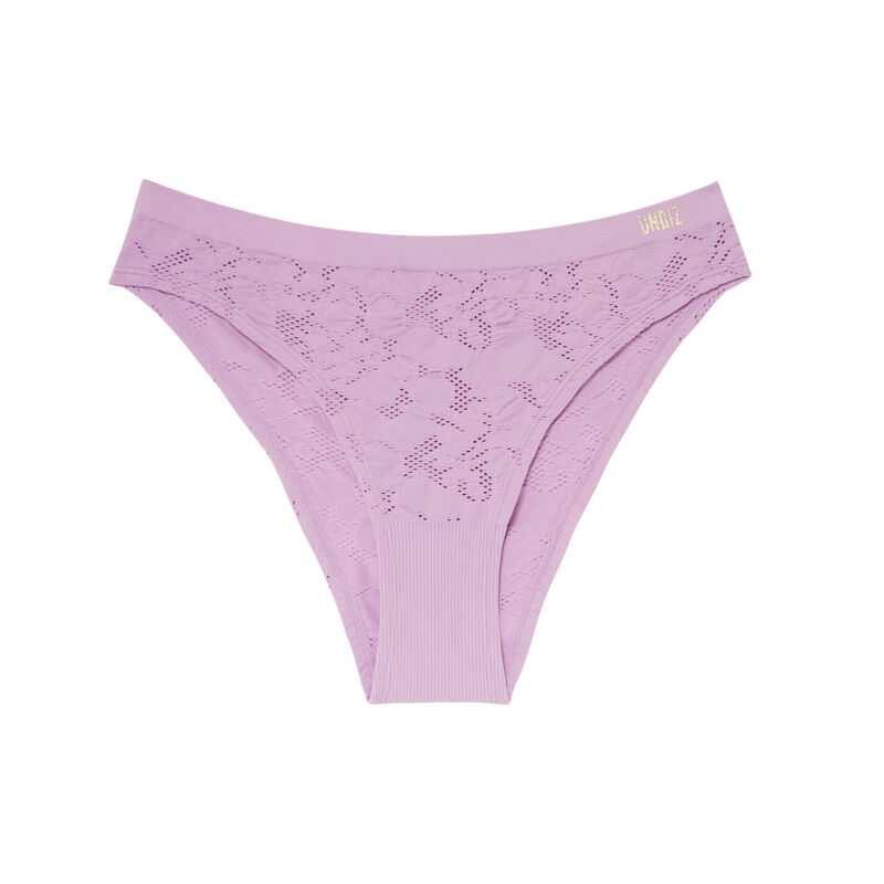 Braguita de talle alto efecto jacquard - morado Braguita de talle alto efecto jacquard - morado;