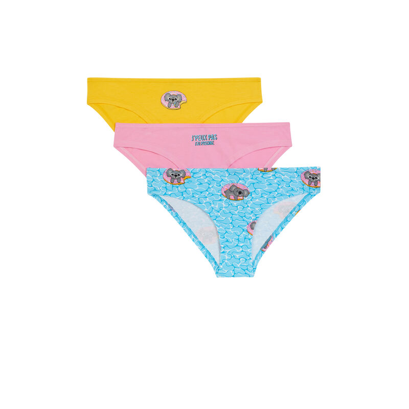 Juego de 3 braguitas con estampado de koala rosa Juego de 3 braguitas con estampado de koala rosa;