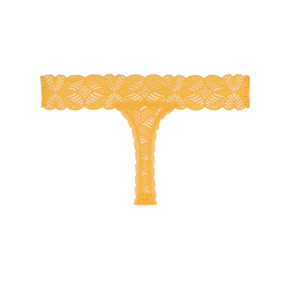 Braguita tanga de encaje - mango naranja.