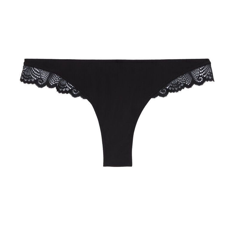Braguita brasileña de encaje y microfibra - negra Braguita brasileña de encaje y microfibra - negra;