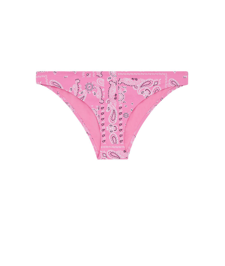 Parte de abajo de bikini braguita con estampado de bandana - rosa rosa.