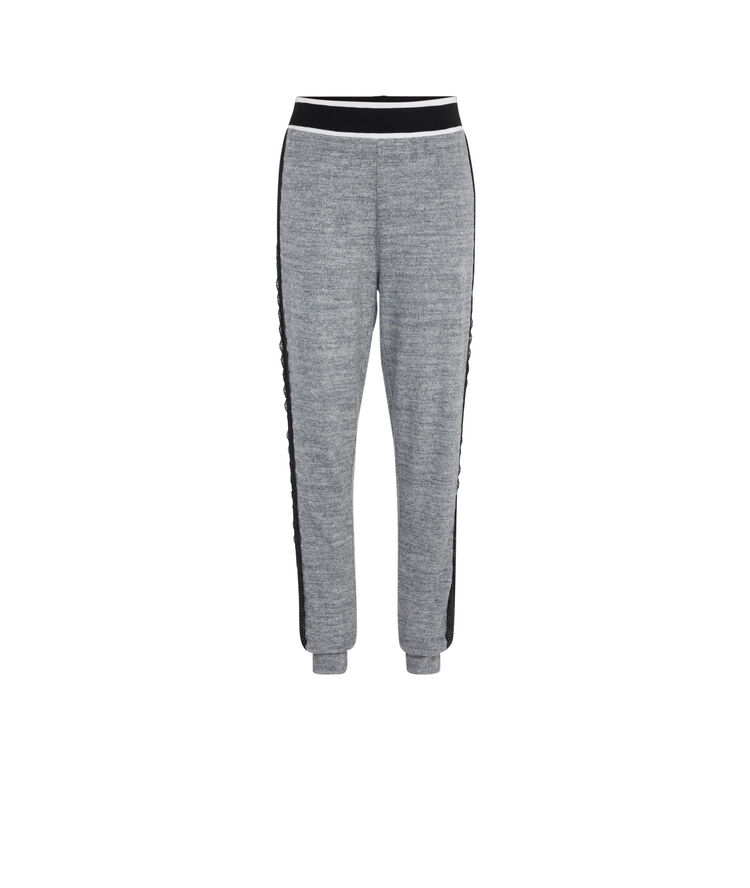 Pantalon tout doux détail dentelle dentelliz gris.