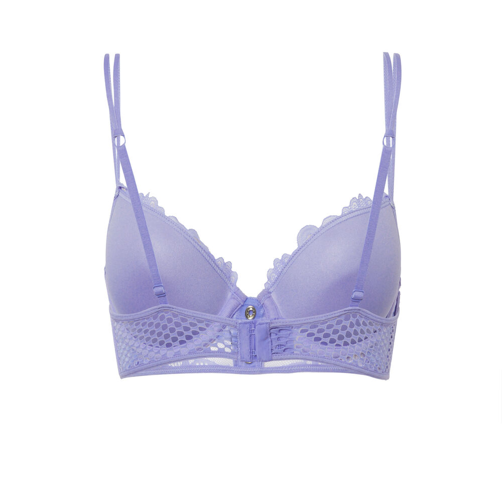 Sujetador corpiño push-up con detalles de automáticos - azul azul.