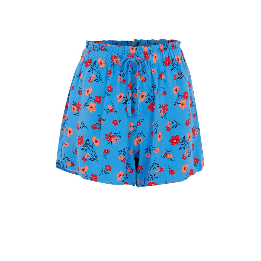 Braguita culotte con estampado de flores - azul azul.