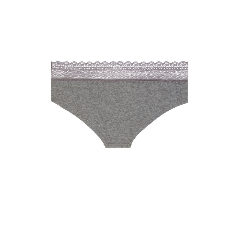 Braguita culotte de algodón liso - gris Braguita culotte de algodón liso - gris;