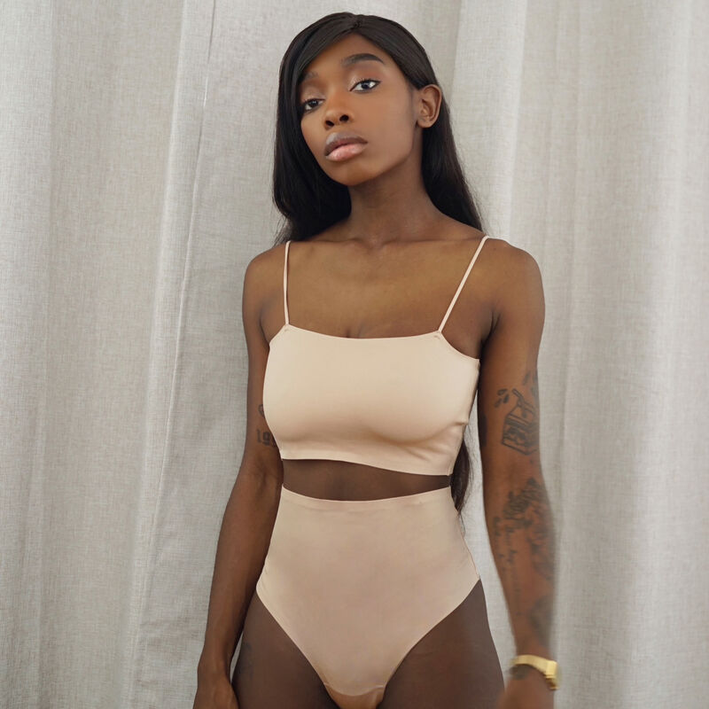 Tanga de micro talle alto - beige Tanga de micro talle alto - beige;
