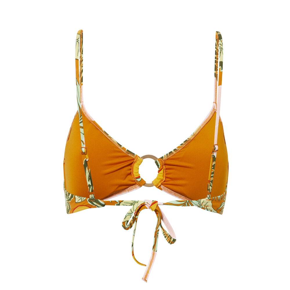 Parte de arriba de bikini sujetador con estampado tropical - naranja orange.
