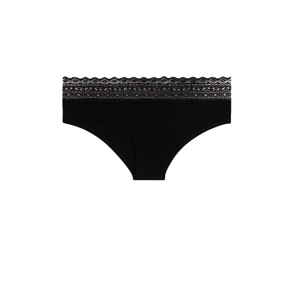 Braguita culotte de algodón lisa waistiz negro.
