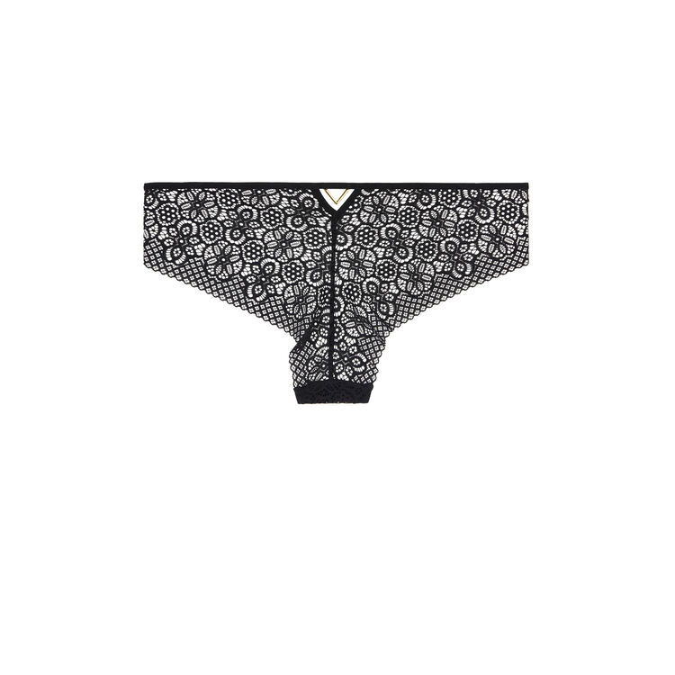 Braguita culotte de encaje con detalle de bisutería ethnobiz negro.