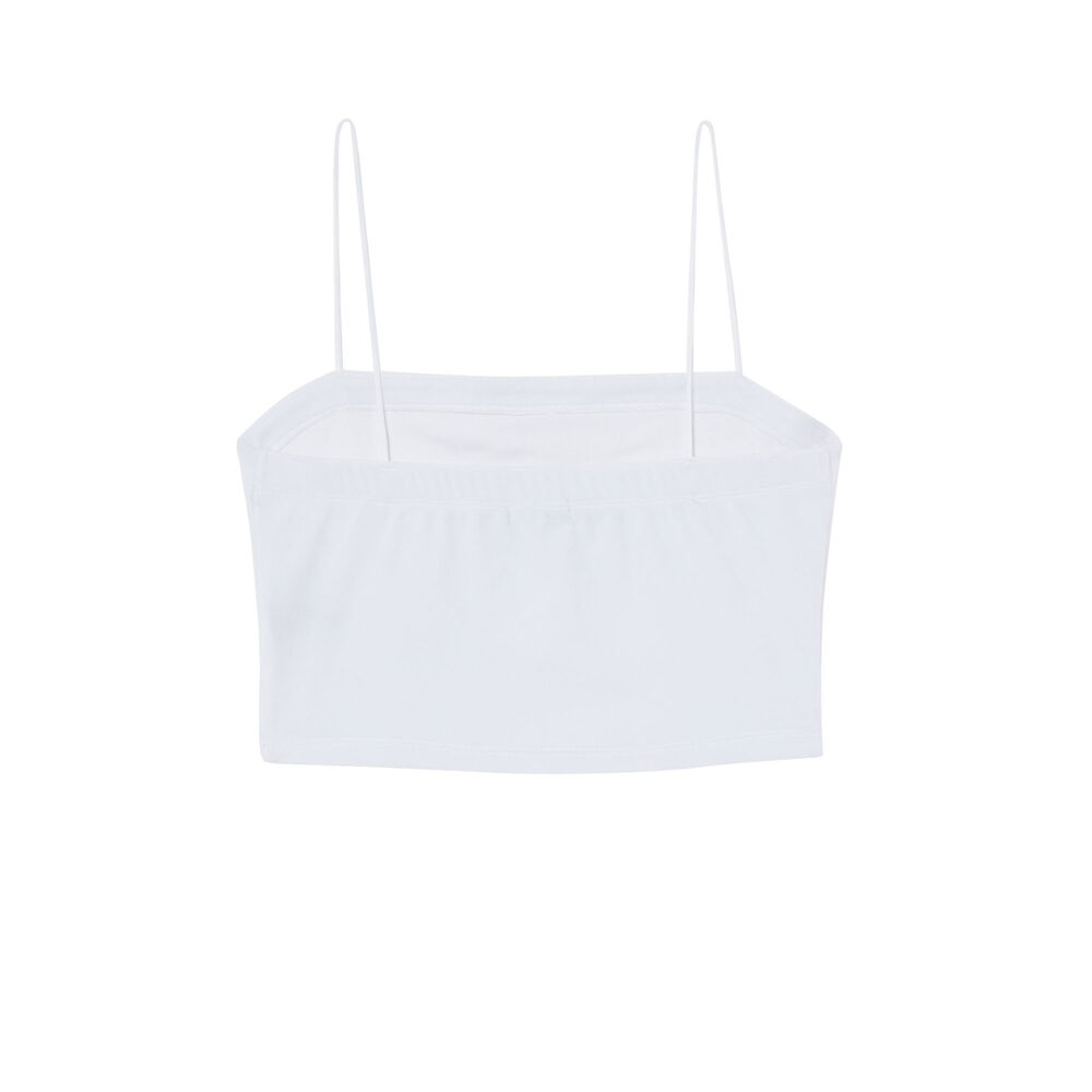Top de terciopelo con tirantes finos - blanco blanco.