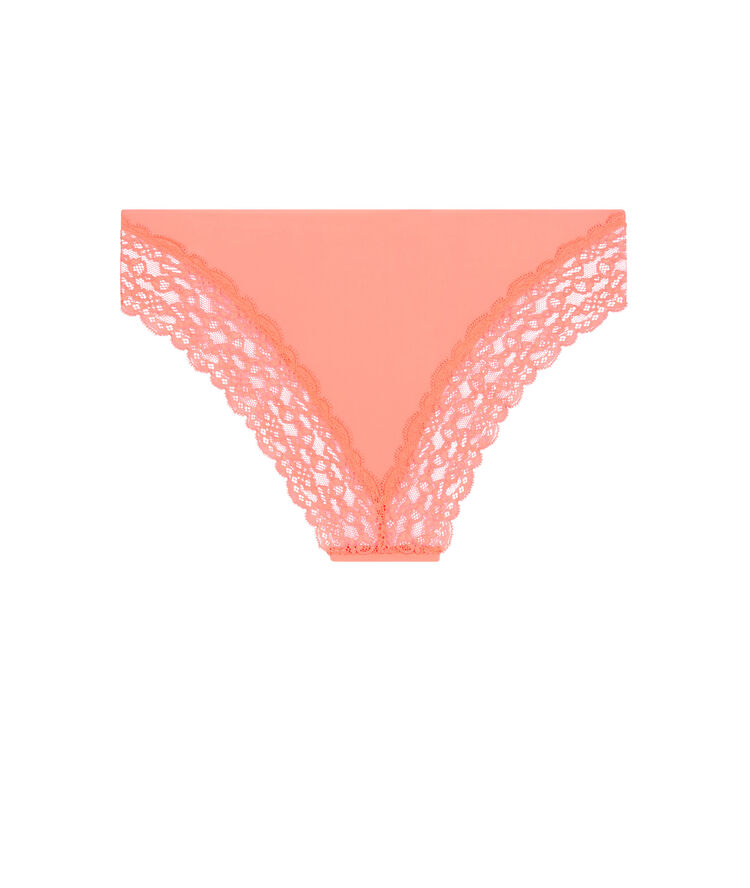Braguita culotte lisa rosa de microfibra rosa.