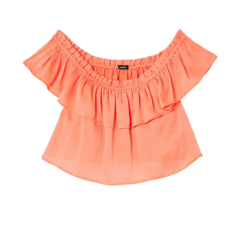 Top fluido con volante - rojo rojo.