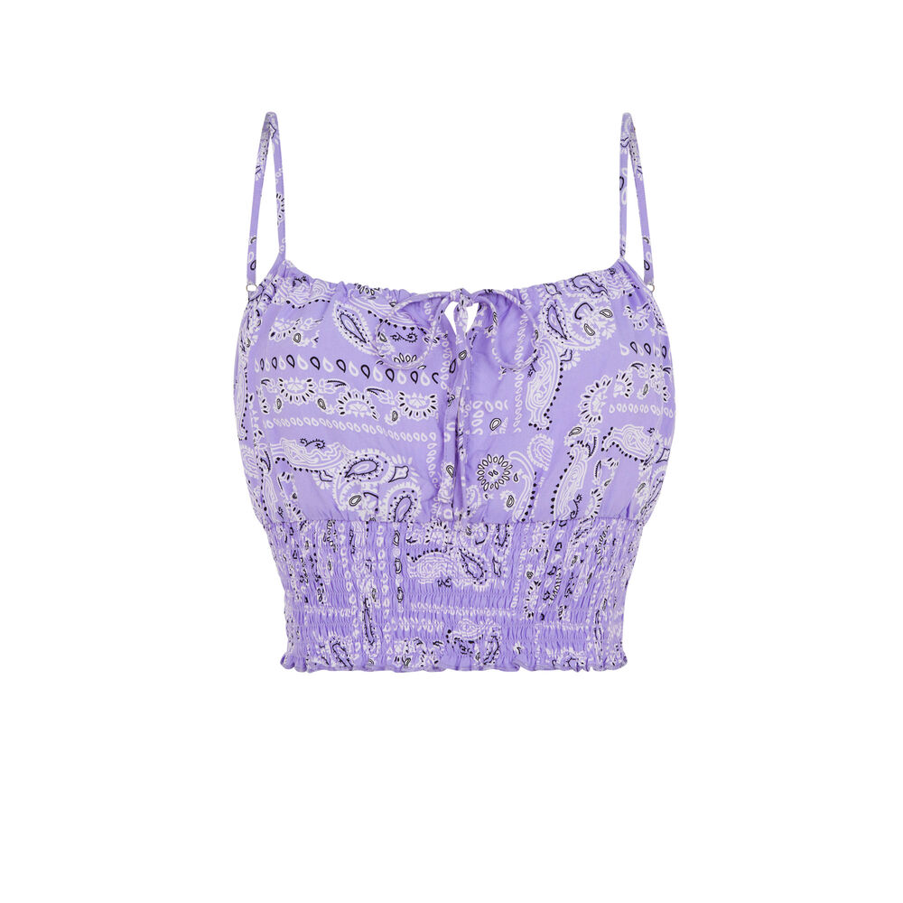 Top + goma del pelo con estampado de bandana - morado morado.