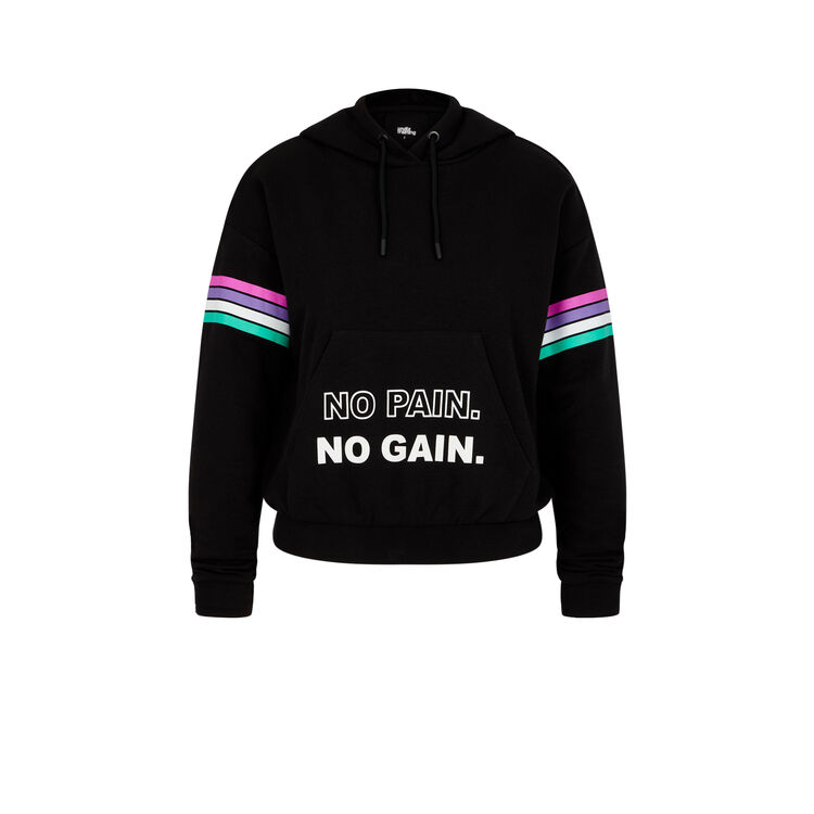 Sudadera deportiva con capucha polasportiz negro.
