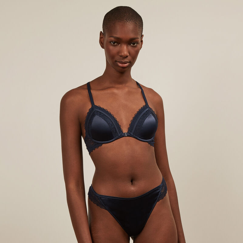 Braguita brasileña satinada - azul marino Braguita brasileña satinada - azul marino;