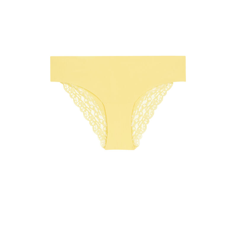Braguita culotte lisa de microfibra amarillo pastel Braguita culotte lisa de microfibra amarillo pastel;