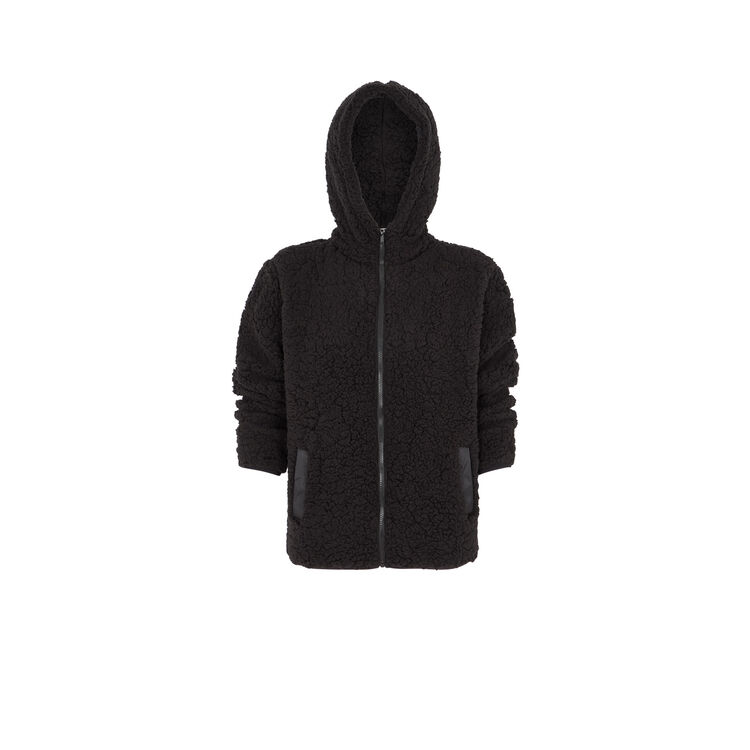 Veste à zip polaire sherpoliz noir.